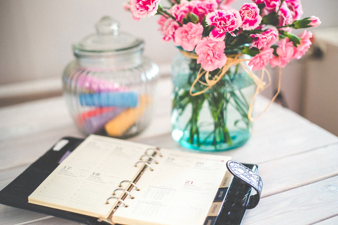 Procrastination and adhd. Planner flowers and jar