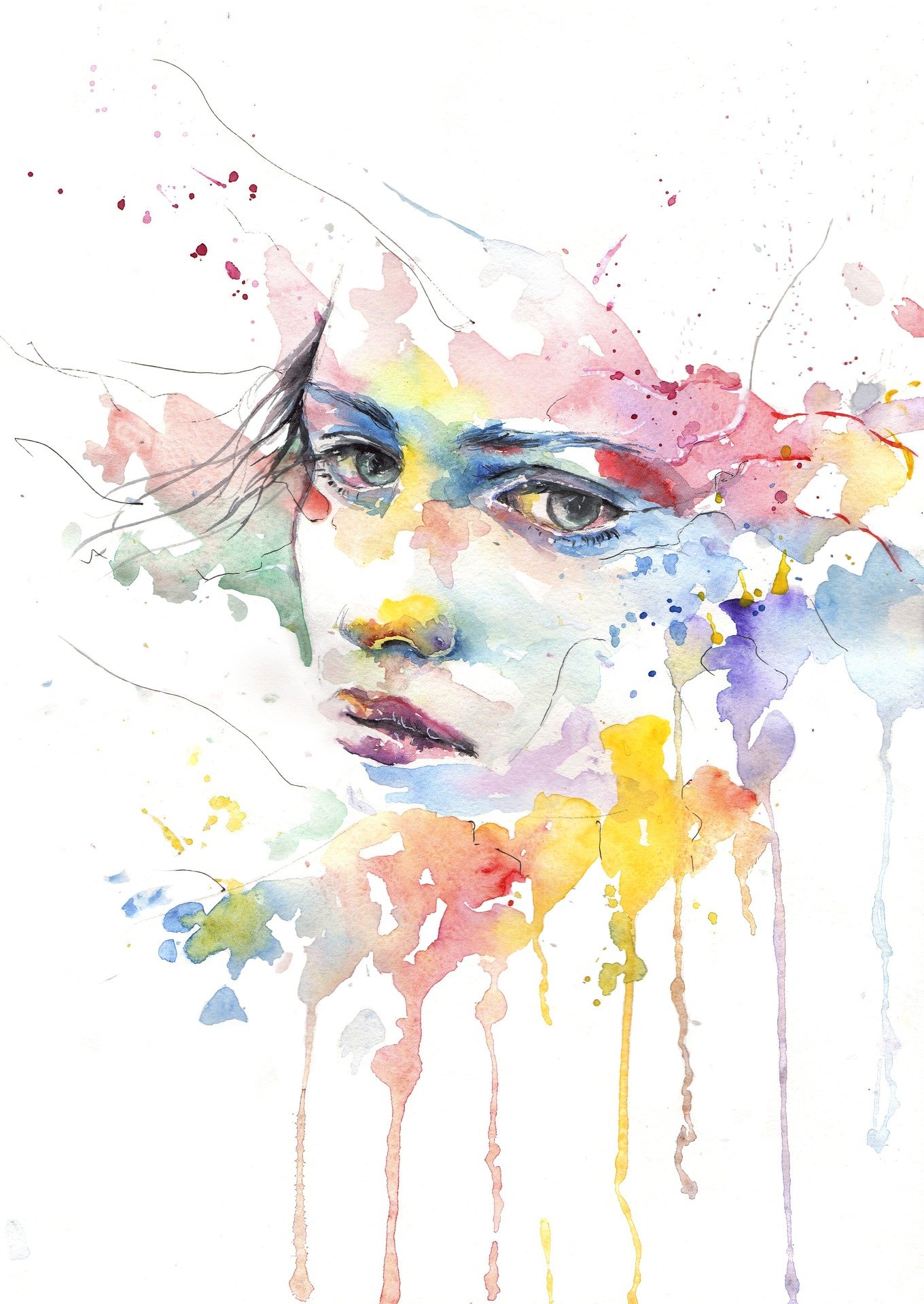sad women with different colors in the background adhd and difficulty with emotions