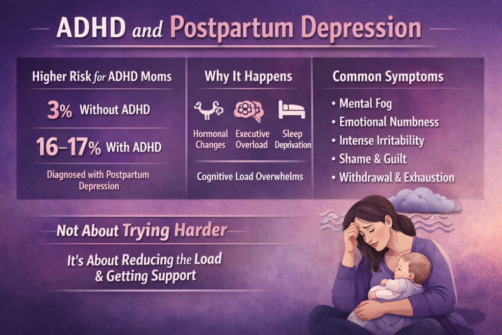 women postpartum depressed with adhd